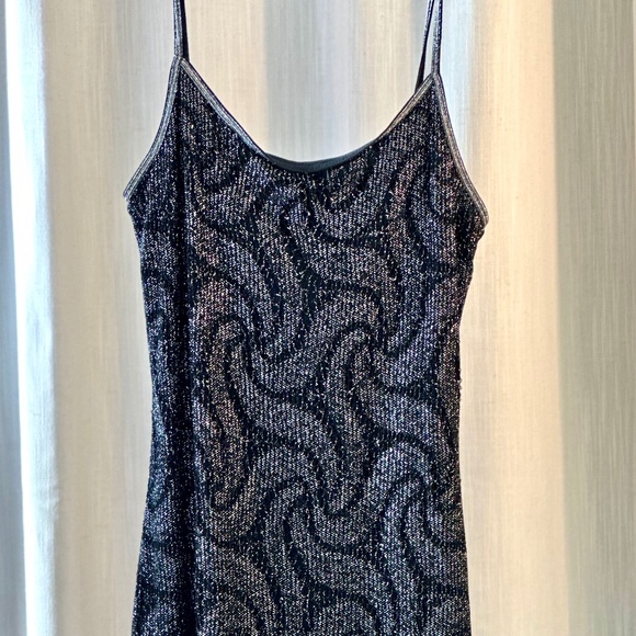 California Concepts Dresses & Skirts - Vintage California Concept Silver/black Evening Fringe Dress